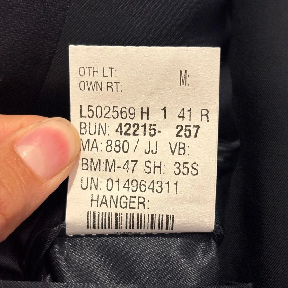 Lauren Ralph Lauren Mens Navy Blue Pure New Wool Blazer Sport Coat 41R L502569H